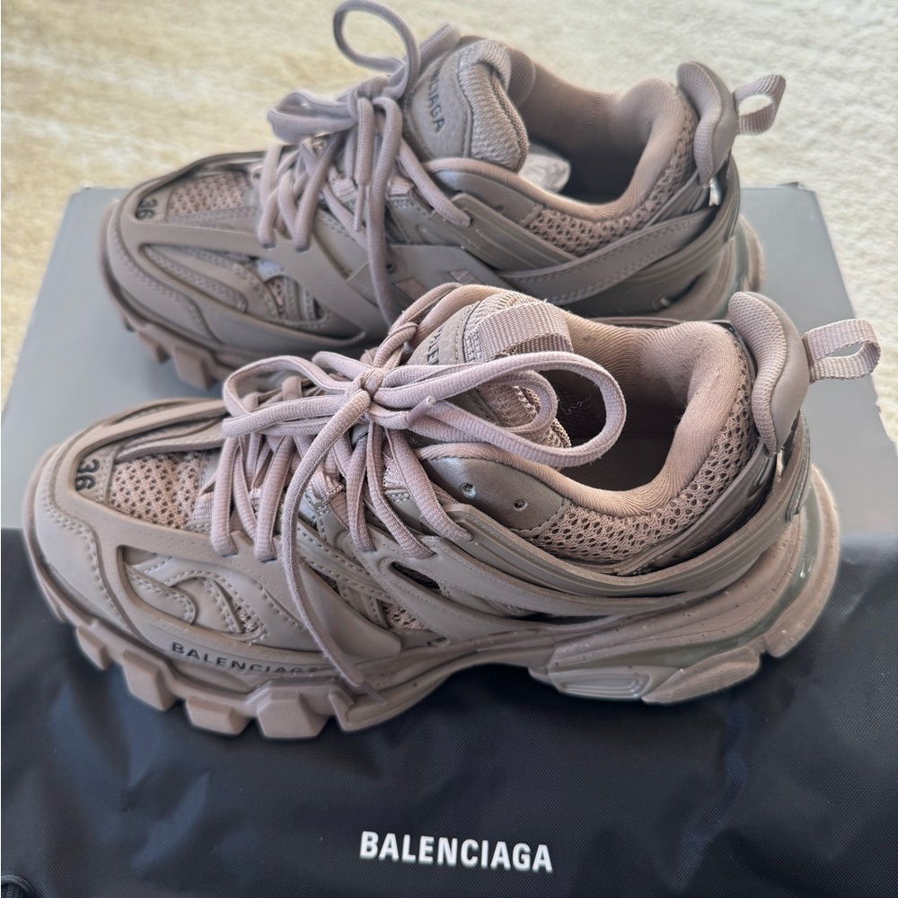 Balenciaga Women’s Track Recycled-sole Sneakers Light Khaki Size 36